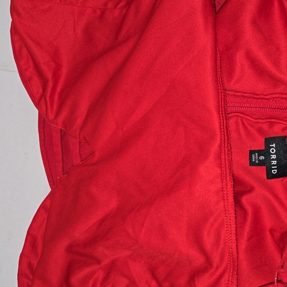 TORRID Tank Top Zipper Back Rayon Cotton Spandex Red Adjustable Straps Size 6 - Picture 15 of 15